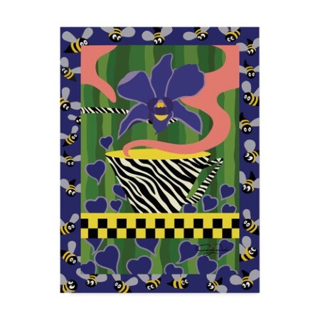 Cindy Wider 'Irises And Buzzy Bees' Canvas Art,14x19